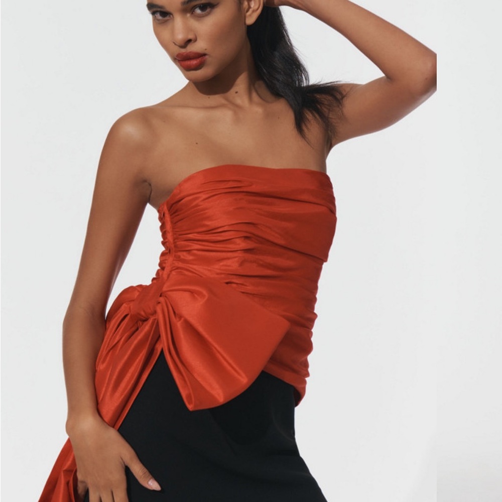 Hutch - Taffeta Bow Ruched Top